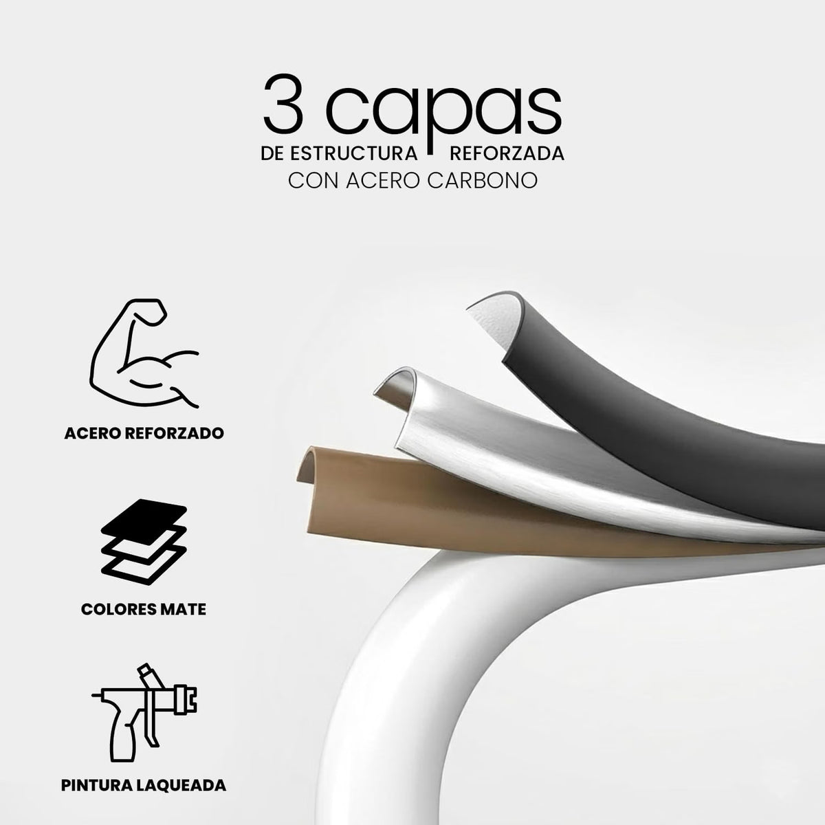 UZIRO Escalera Plegable 4 Peldaños, Estructura de Acero y Aluminio, Antideslizante y Liviana