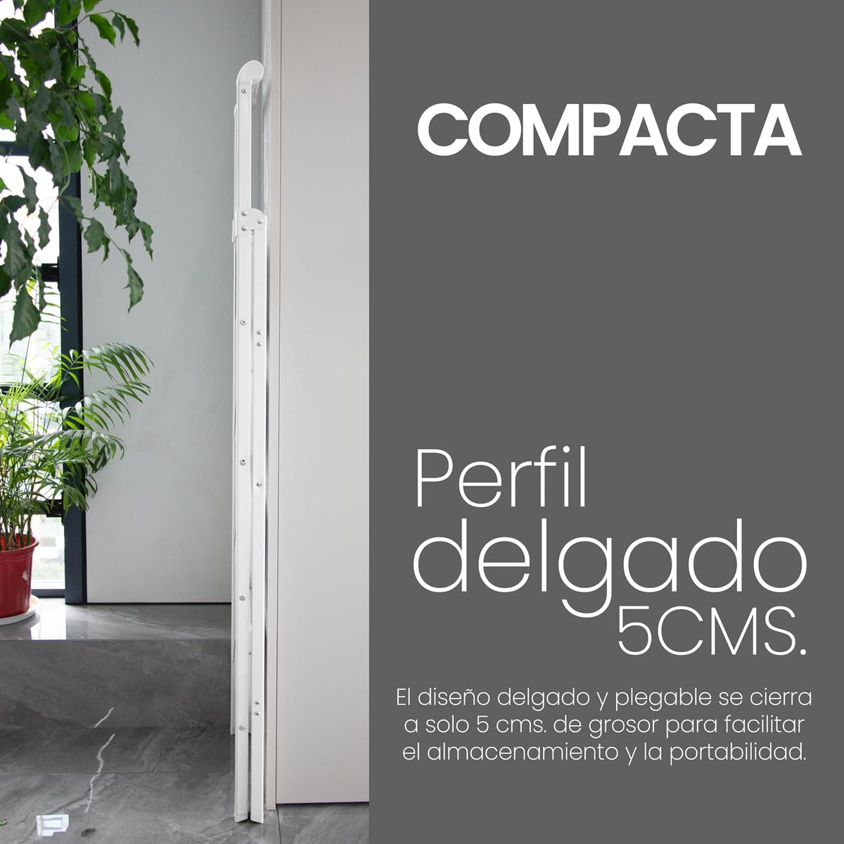 UZIRO Escalera plegable de aluminio 4 peldaños amplios antideslizantes, ligera y compacta