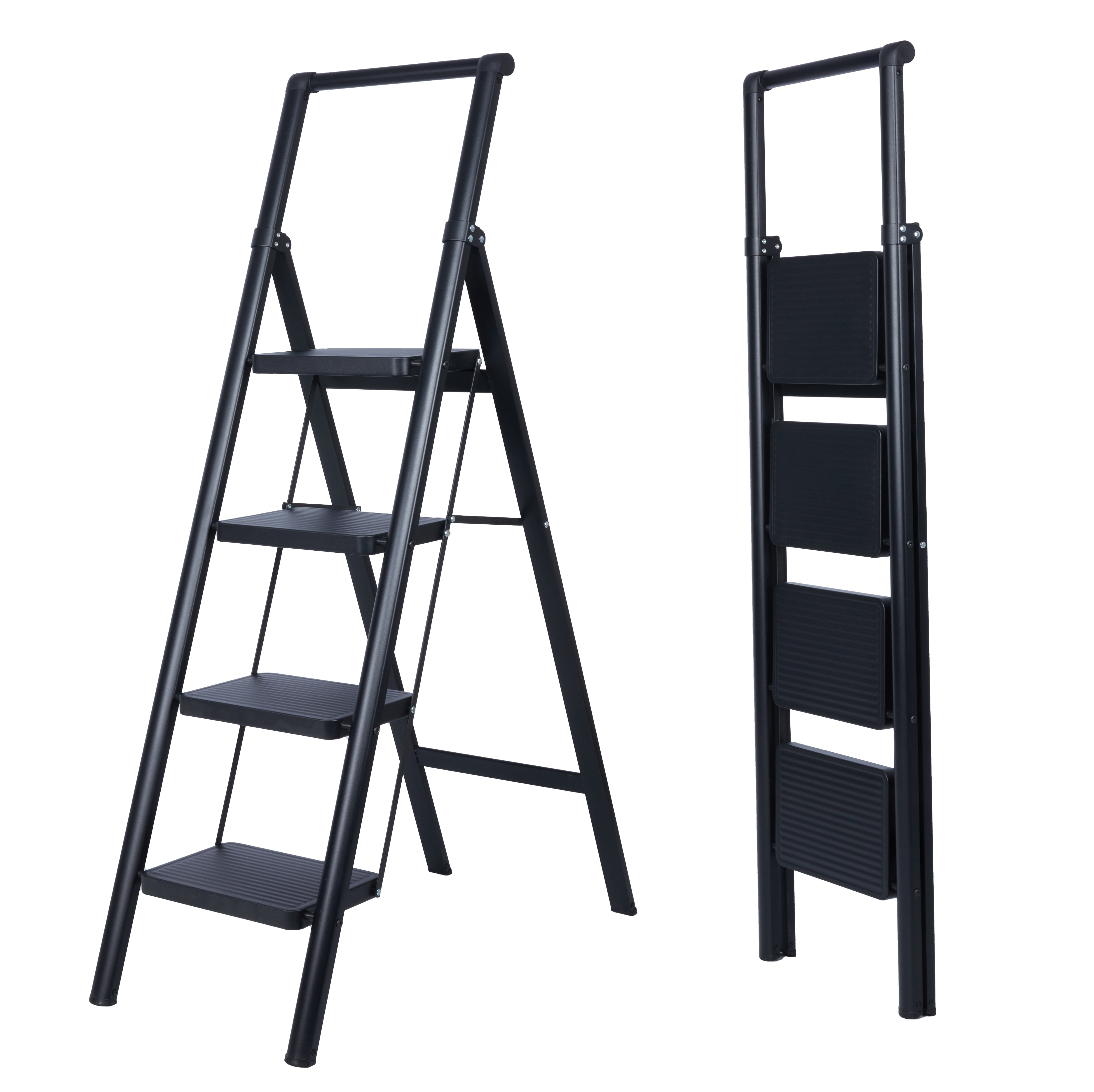 Escalera Plegable 4 Peldaños de Aluminio