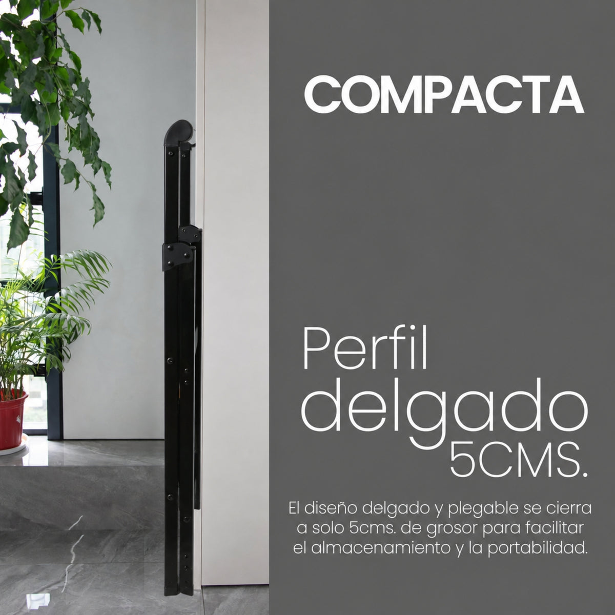 UZIRO Escalera liviana plegable de aluminio, 2 peldaños con acabado imitación madera