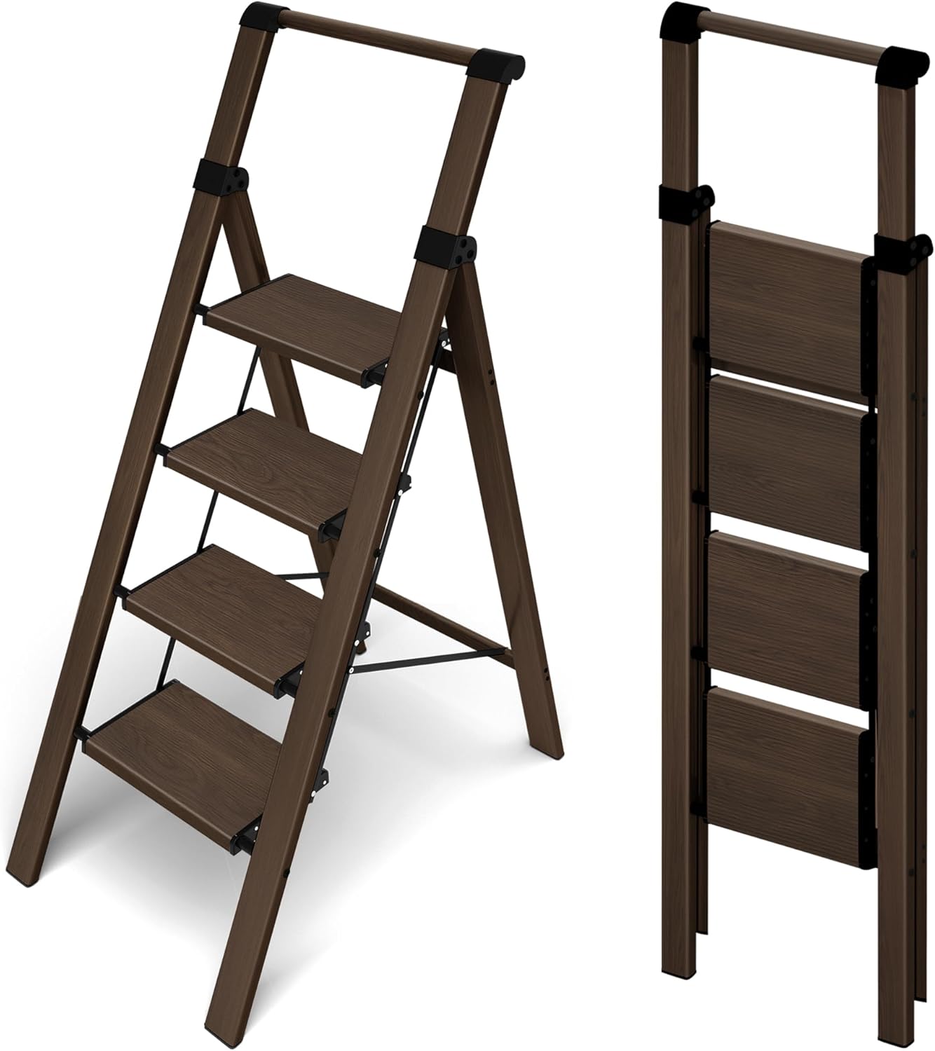 Escalera Aluminio café 4 peldaños