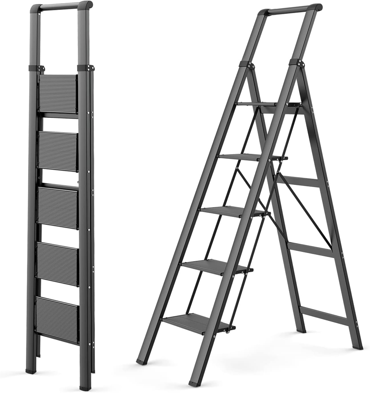 Escalera Aluminio gris 4 peldaños