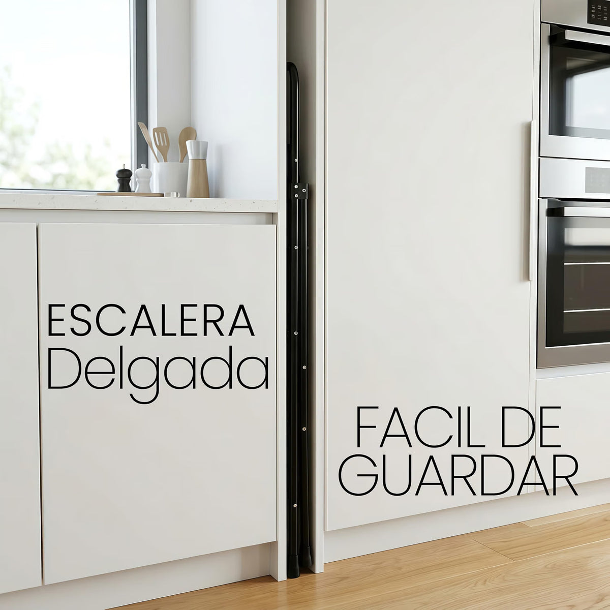 UZIRO Escaleras Plegables 4 Peldaños con Bandeja y Peldaños Anchos para Hogar