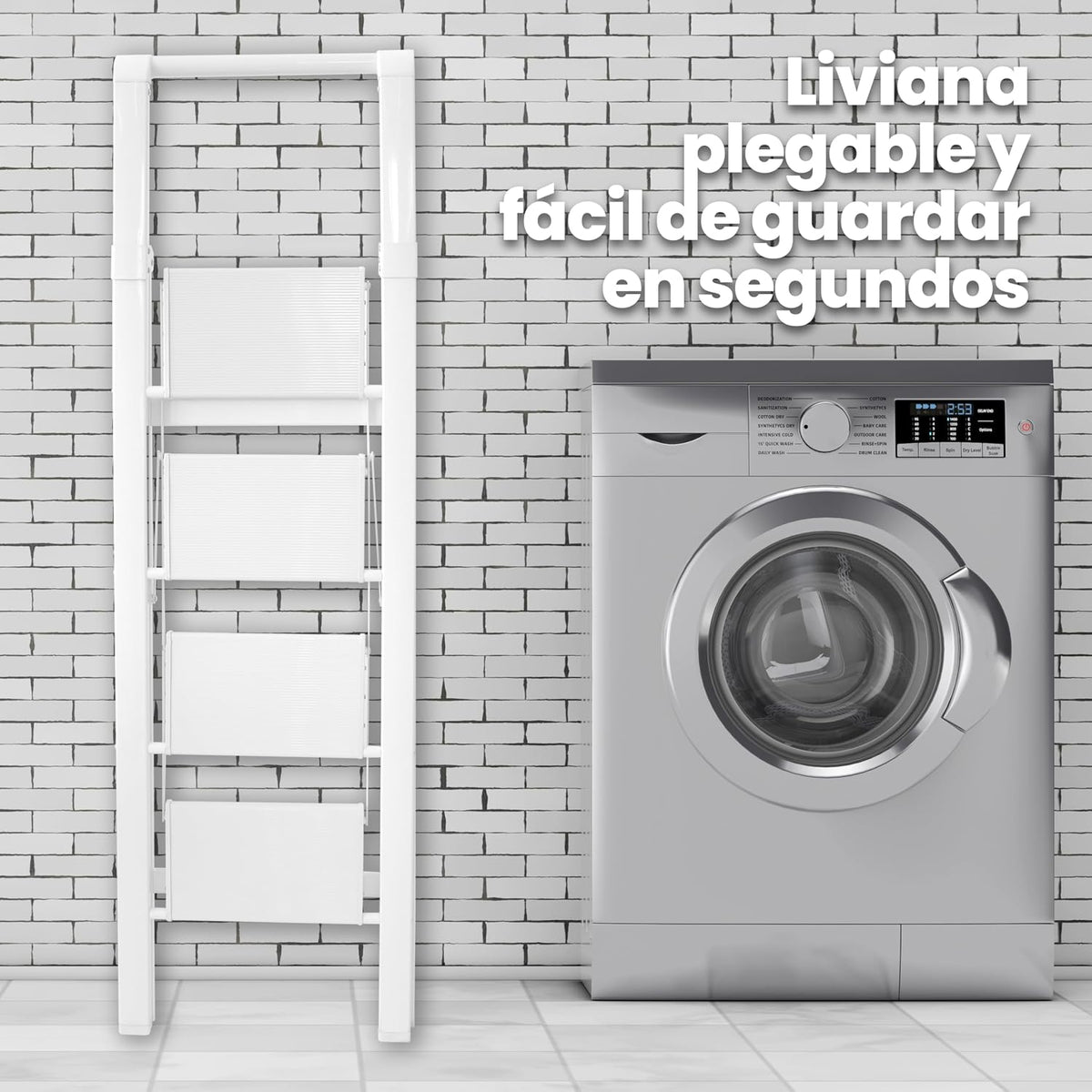UZIRO Escalera plegable de aluminio 4 peldaños amplios antideslizantes, ligera y compacta