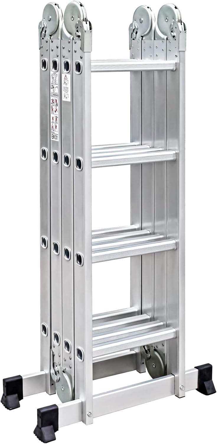 Escalera Articulada Aluminio – Multifuncional 4 Tramos-Uziro