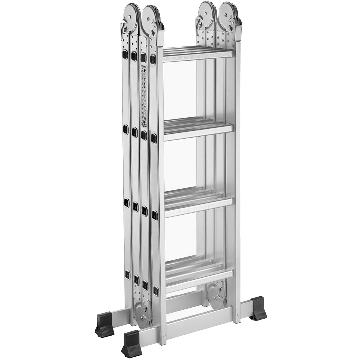 UZIRO Escalera articulada de aluminio 4×4, 4,70 m y bloqueo automático