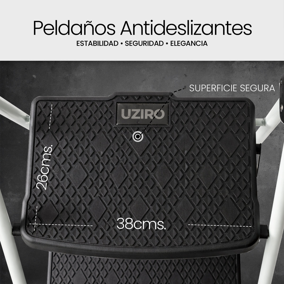 UZIRO Escalera Plegable 5 Peldaños de Acero y Aluminio, Escalera Pequeña Plegable Blanca con Peldaños Antideslizantes y Asa de Goma, para Hogar, Cocina, Oficina y Bricolaje